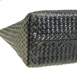 Pre Owned Bottega Veneta Black PVC Large Limited Edition Cabat Tote