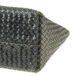 Pre Owned Bottega Veneta Black PVC Large Limited Edition Cabat Tote