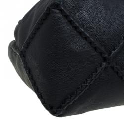 Pre Owned Bottega Veneta Black Cervo Leather Loop Hobo