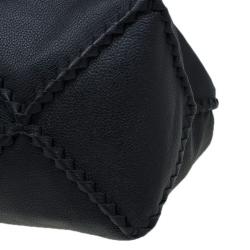 Pre Owned Bottega Veneta Black Cervo Leather Loop Hobo