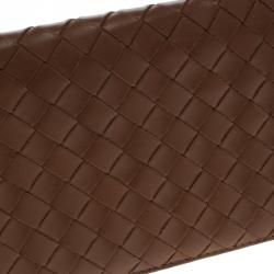 مملوكة مسبقًا Bottega Veneta Brown Intrecciato Leather Continental Wallet