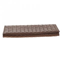 مملوكة مسبقًا Bottega Veneta Brown Intrecciato Leather Continental Wallet