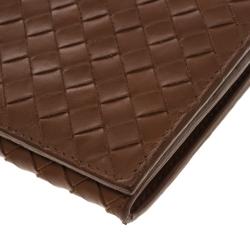 مملوكة مسبقًا Bottega Veneta Brown Intrecciato Leather Continental Wallet
