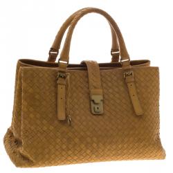 Pre Owned حقيبة يد بوتيغا فينيتا روما جلد إنترشياتو بنية فاتحة