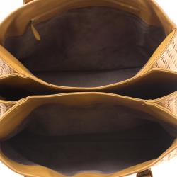 Pre Owned حقيبة يد بوتيغا فينيتا روما جلد إنترشياتو بنية فاتحة