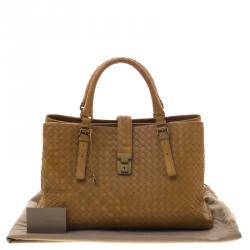 Pre Owned حقيبة يد بوتيغا فينيتا روما جلد إنترشياتو بنية فاتحة