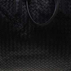 Pre Owned Bottega Veneta Black Intrecciato Nappa Leather Convertible Tote