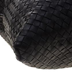 Pre Owned Bottega Veneta Black Intrecciato Nappa Leather Convertible Tote