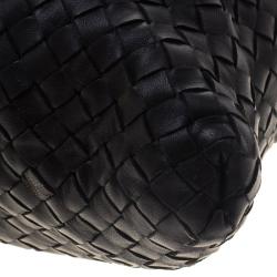 Pre Owned Bottega Veneta Black Intrecciato Nappa Leather Convertible Tote