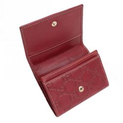 مملوكة مسبقًا حافظة بطاقات غوتشي جلد غوتشيسيما حمراء