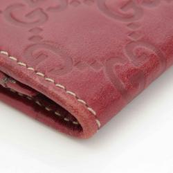 مملوكة مسبقًا حافظة بطاقات غوتشي جلد غوتشيسيما حمراء