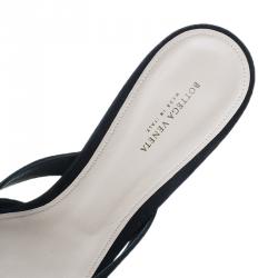 Pre Owned Bottega Veneta Black Suede Slides Size 40