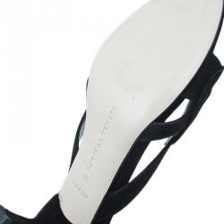 Pre Owned Bottega Veneta Black Suede Slides Size 40