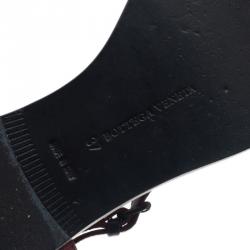 Pre Owned Bottega Veneta Red Leather Toe Ring Sandals Size 37