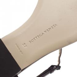 Pre Owned Bottega Veneta Brown Leather Intrecciato Thong Sandals Size 37