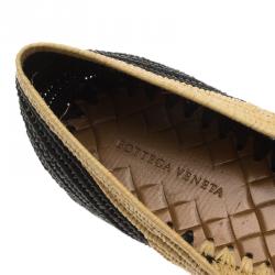 مملوكة مسبقًا Bottega Veneta Two-Tone Raffia Ballet Flats Size 40