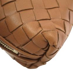 Bottega Veneta Brown Intrecciato Woven Nappa Leather Cosmetic Pouch