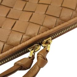Bottega Veneta Brown Intrecciato Woven Nappa Leather Cosmetic Pouch