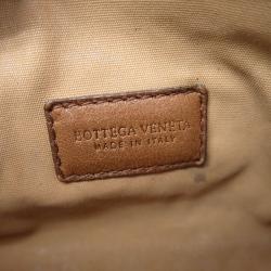 Bottega Veneta Brown Intrecciato Woven Nappa Leather Cosmetic Pouch