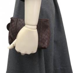 Bottega Veneta Brown Intrecciomirage Leather Pouch