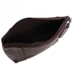 Bottega Veneta Brown Intrecciomirage Leather Pouch