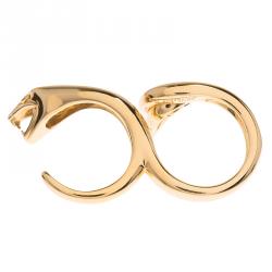 Boucheron Snake Yellow Gold Double Ring Size 50