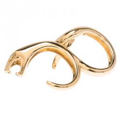 Boucheron Snake Yellow Gold Double Ring Size 50