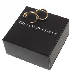 Boucheron Snake Yellow Gold Double Ring Size 50