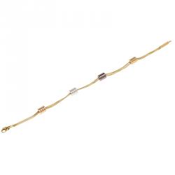 Boucheron Quatre Ceramic, 18k Three Tone Gold Soft Bracelet Size 17cm