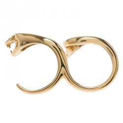 Boucheron Snake Yellow Gold Double Ring Size 54