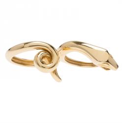 Boucheron Snake Yellow Gold Double Ring Size 54