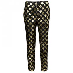 Pre Owned Boutique Moschino Black and Gold Foil Polka Dot Pants M