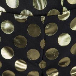 Pre Owned Boutique Moschino Black and Gold Foil Polka Dot Pants M