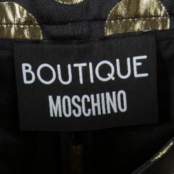 Pre Owned Boutique Moschino Black and Gold Foil Polka Dot Pants M