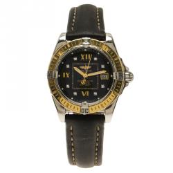 Breitling Black 18K Yellow Gold and Stainless Steel Cockpit Lady Women's Wristwatch 32MM