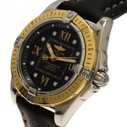 Breitling Black 18K Yellow Gold and Stainless Steel Cockpit Lady Women's Wristwatch 32MM
