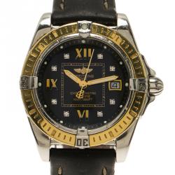 Breitling Black 18K Yellow Gold and Stainless Steel Cockpit Lady Women's Wristwatch 32MM