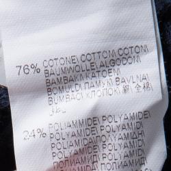 Pre Owned Brunello Cucinelli Navy Blue Chunky Knit Oversized Open Front Hooded Cardigan XS