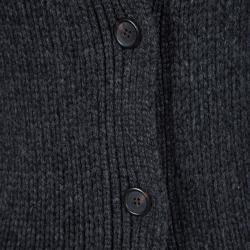 Pre Owned Brunello Cucinelli Grey Chunky Cashmere Sequin Embellished Long Cardigan M