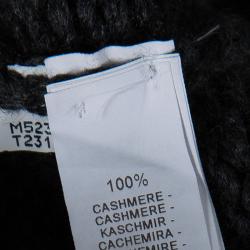 Pre Owned Brunello Cucinelli Grey Chunky Cashmere Sequin Embellished Long Cardigan M