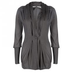 Pre Owned Brunello Cucinelli Grey Cashmere Cardigan L