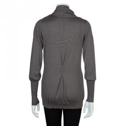 Pre Owned Brunello Cucinelli Grey Cashmere Cardigan L