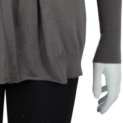 Pre Owned Brunello Cucinelli Grey Cashmere Cardigan L