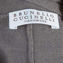 Pre Owned Brunello Cucinelli Grey Cashmere Cardigan L