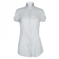 Pre Owned Brunello Cucinelli White Short Sleeve Top L
