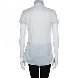 Pre Owned Brunello Cucinelli White Short Sleeve Top L
