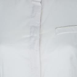 Pre Owned Brunello Cucinelli White Short Sleeve Top L