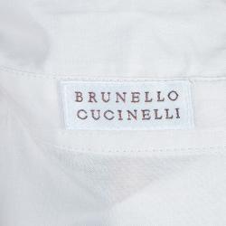 Pre Owned Brunello Cucinelli White Short Sleeve Top L