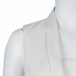 Pre Owned Brunello Cuccinelli Embellished Faux Pocket Detail Vest M