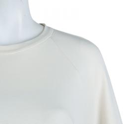 Pre Owned Brunello Cucinelli Beige Embellished Sleeve Sweatshirt L